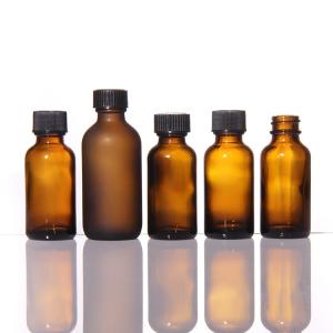 Wholesale 15ml 30ml Airless Boston Glass Lotion Bottles With Black Polycone Cap from china suppliers