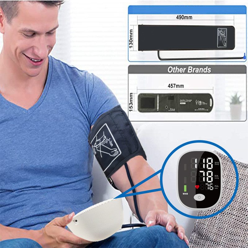 Portable Accurate Digital Sphygmomanometer With Voice Prompt Large Screen LCD Display's Digital BP Meter