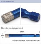 1/4" Hex Shank Diamond Tip Drill Bit Quick Change Stable Performance For Tile