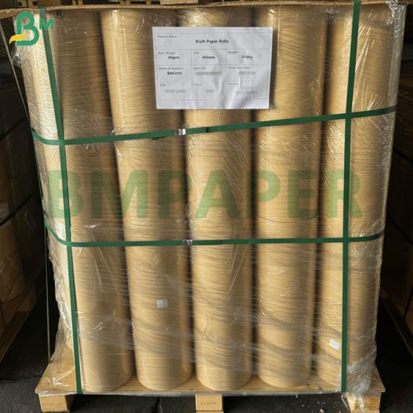 60g Unbleached Brown Kraft Paper Rolls For packaging Width 600mm 900mm