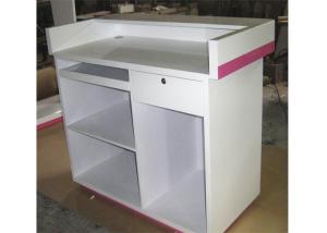 Wholesale Modern Style Cash Wrap Counter With Drawer , White Retail Store Checkout Counters from china suppliers