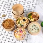 Degradable Environmental Food Grade Custom Printed Disposable Kraft Paper Bowl
