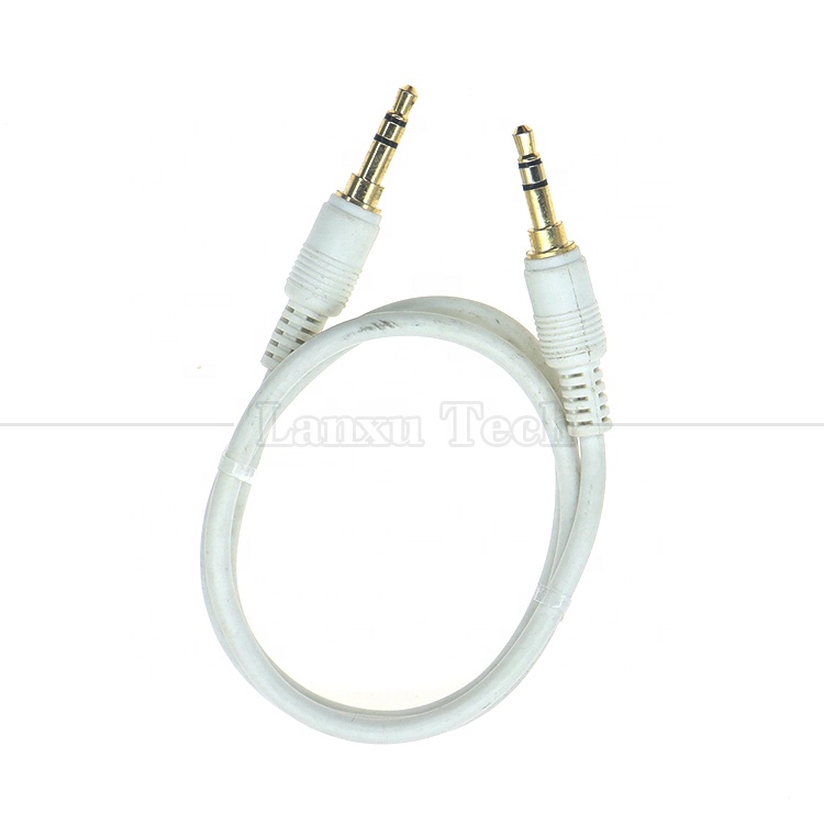 High Quality Gold Silver Plated Male to Male 3.5mm TRS 3 Poles Stereo Jack Audio Extension Cable