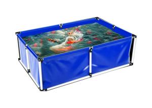 Wholesale Movable 4000L PVC Tarpaulin Fish Farming Water Tank With Metal Frame Collapsible Fish Tank from china suppliers