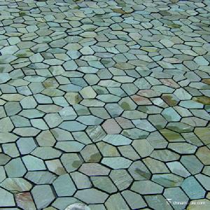 Wholesale Natural stone Beige Yellow Meshed Back Slate Flagstone Pavers Abrasion Resistance Anti - Skid from china suppliers
