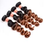Soft And Silky Body Wave Human Hair Ombre Extensions , Bright Brown Color