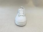 OEM ODM White Leather Casual Sneakers Lace Up 35-40 China Size