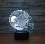 Motorcycle Helmet 7 Colors Change 3D LED Night Light with Remote Control Ideal