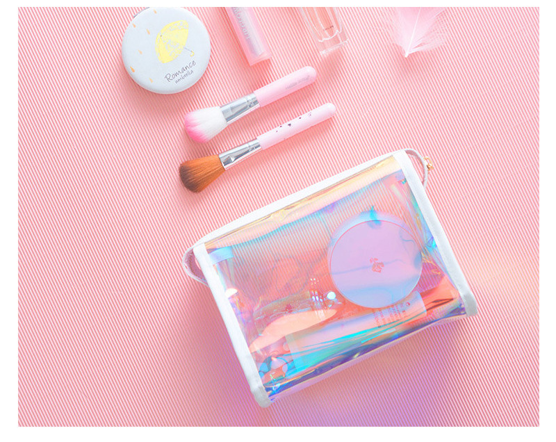 Waterproof Portable Toiletry Travel TPU Holographic Cosmetic Bag