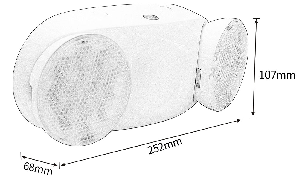 Indoor R Lithium Ion Battery Led Emergency Twin Spot 6 W 600lm 265V