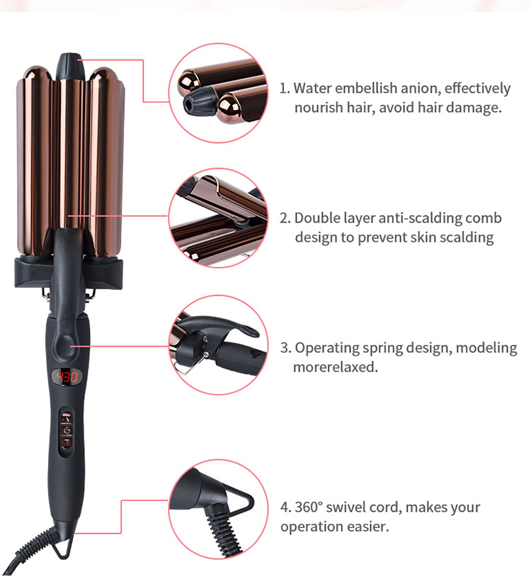 3 Barrel Curling Iron Wand
