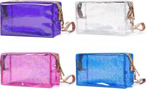 Wholesale Cosmetic Bags PVC Transparent Zippered Toiletry Bag With Handle Strap from china suppliers