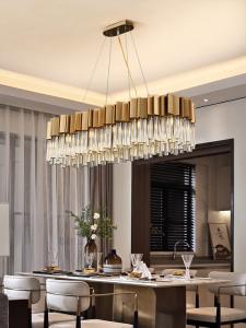 Wholesale Luxury Led Crystal Chandeliers Dining Room Creative Rectangle foyer chandelier(WH-CY-180) from china suppliers