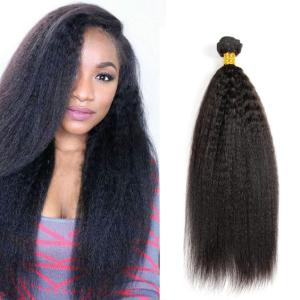 Wholesale Afro Kinky Straight Malaysian Hair Extensions Bundles 8A Grade No Fiber No Synthetic from china suppliers
