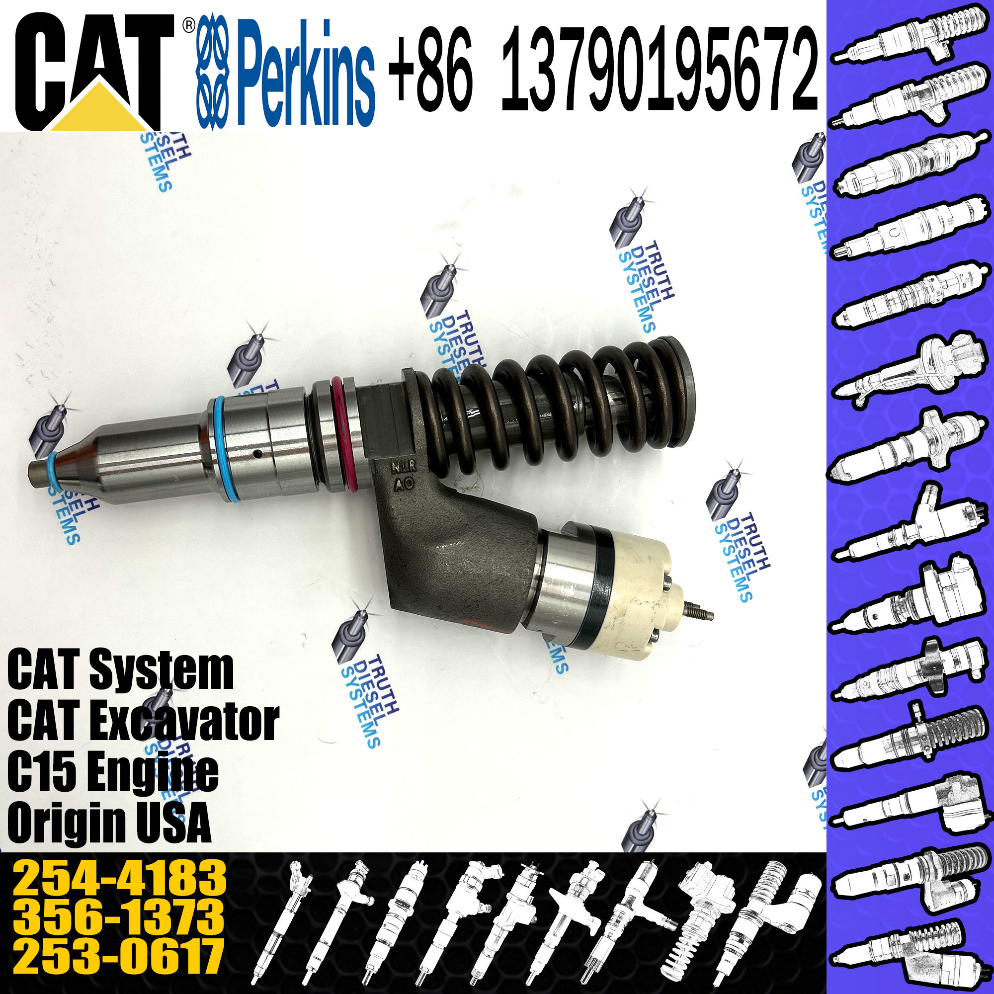 Nozzle Caterpillar Fuel Injector C18 Engine For Construction Machinery