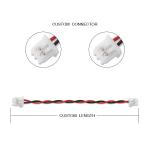 JST Wire Harness XHP-2 Connector cable 22AWG UL1007 Black Red 2P Glued Cable