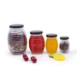 Custom Logo Full Size Clear Honey Wide Mouth Glass Food Jars With Lids
