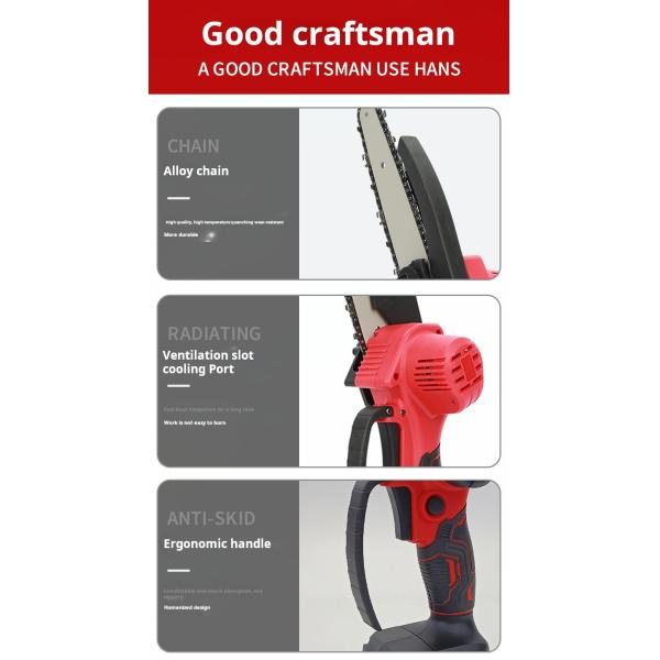 Lithium Battery Chainsaw High Power Copper Core Motor Sharp Serrated Wear Resistant