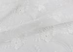 Dubai Guipure White Embroidered Lace Fabric Fabric , Scalloped Edge Lace Fabric