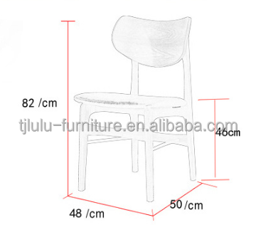 Classical Nordic Restaurant Chair W48cm*D50cm*82cm with Burlywood/Brown Upholstered Wooden Chairs