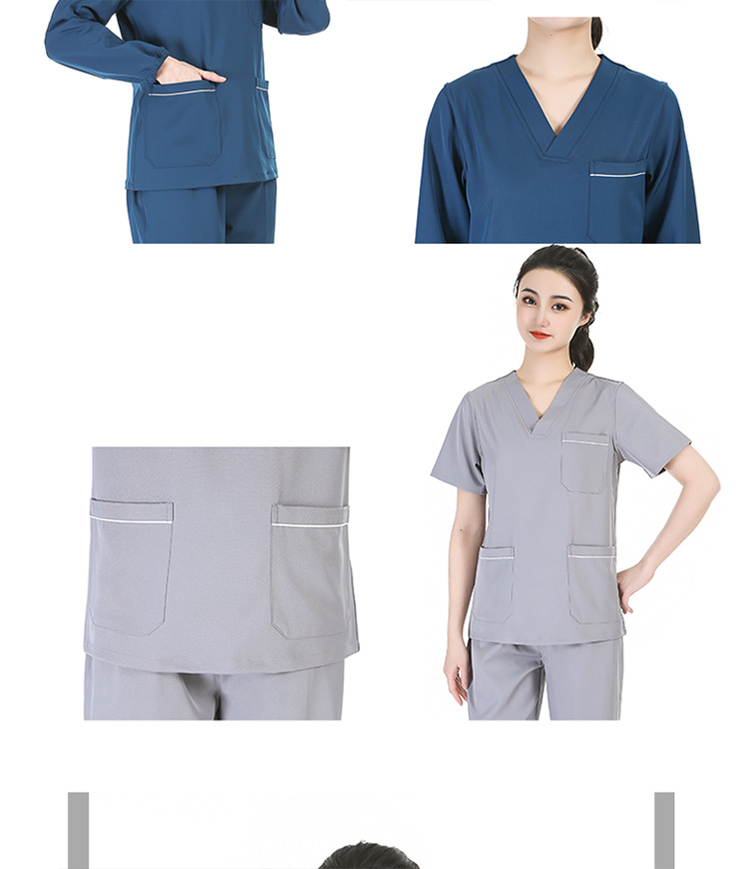 Polyester Spandex Medical Scrubs Uniform for Women and Men in Fashionable Design