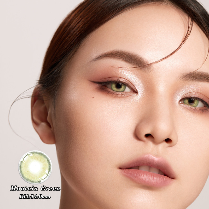OEM Yearly gray green contact lenses Prescription Power Soft Eye
