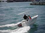 6 M Fiberglass Hull Pontoon Fishing Boats , 6 Person Inflatable Boat With Center