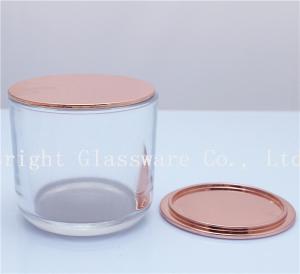 Wholesale perfect clear glass candle holder with plastic lid for wedding decor from china suppliers