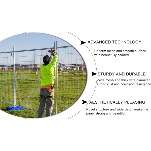 Temporary Fencing Auckland 2100mm x 2400mm width 42 microns hot dipped galvanized for sale NZ standard temp fencing