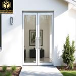 Aluminum Alloy PT Door 2.1m Double Glazing Black Aluminum Patio Doors