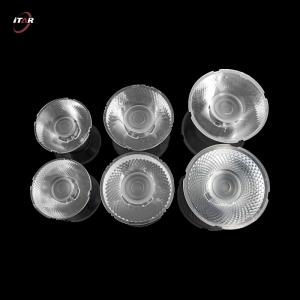 China 6 In 1 LED Optical Lenses 82mm Round PMMA PC Material Transparent Color on sale