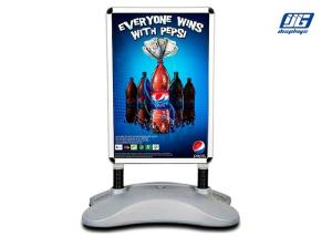 Wholesale Silver Tank Bracket Poster Sign Holder Floor Stand Double Sided Diaplay from china suppliers