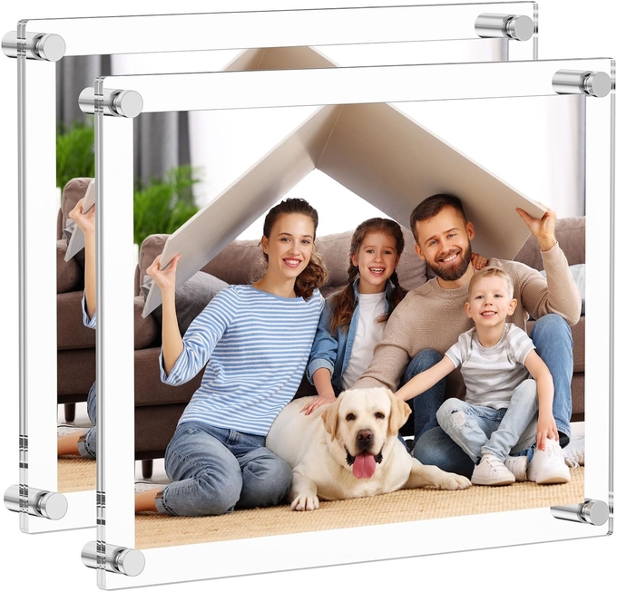 Decoration Floating Acrylic Photo Wall Frames 13'' X 16'' With Metal Standoffs