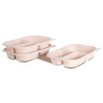 3 Compartment Disposable Cornstarch Meal Tray Disposable Meal Trays 160g