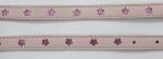Pink Round Tip Kids Fashion Belts With Punching Shiny PU Flowers 1.5cm Width