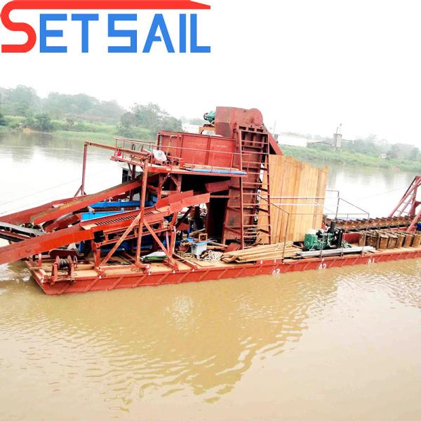 380V Bucket Chain River Mining Gold Dredge for Corrosion Resistant Material and