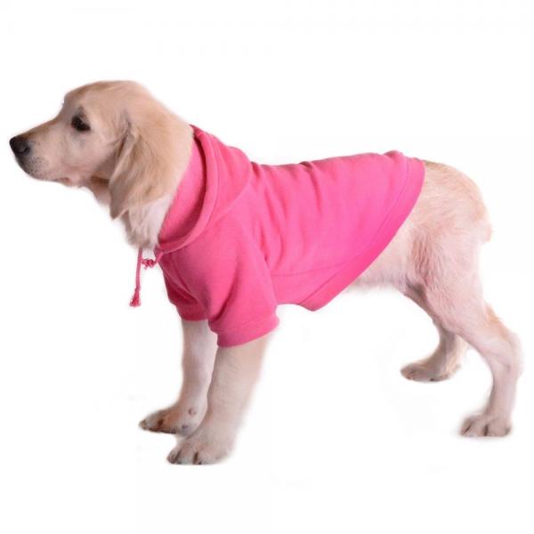 plain pink dog hoodie small dog puppies for sale pet clothes-pet clothing-dog