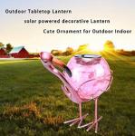 Glass 6.3 Inch 0.3W Solar Powered Pink Flamingos