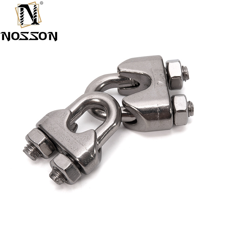 ZINC Finish Double Pipe Clamps for Stainless Steel Wire Rope within Metric Measurement System