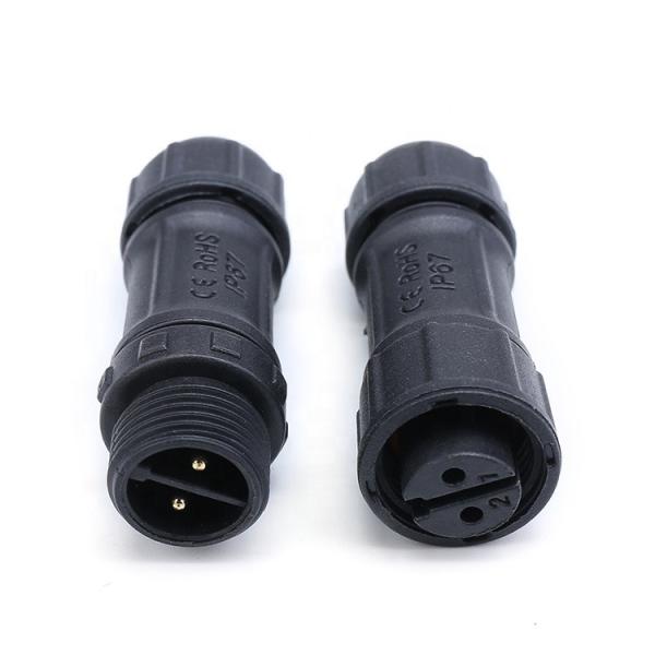 M12 connector rear panel mount Male Female 2 3 4 5 pin Nylon Closed-end Wire