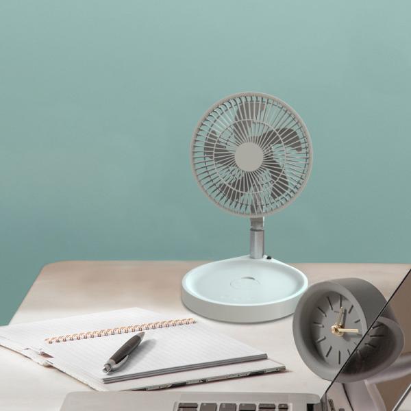USB Rechargeable Retractable Folding Fan 10000mAh Large Capacity Portable