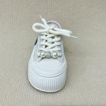Comfort Womens White Mules Canvas Platform Shoes With Lace Up