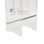 Modern Armless Clear Acrylic Bar Stools Bar Chair With Brown Leather Cushion