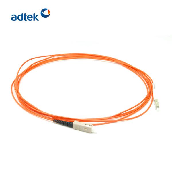 Multimode LC/UPC To SC/UPC DX OM2 Fiber Optic Cable Orange For Data Center