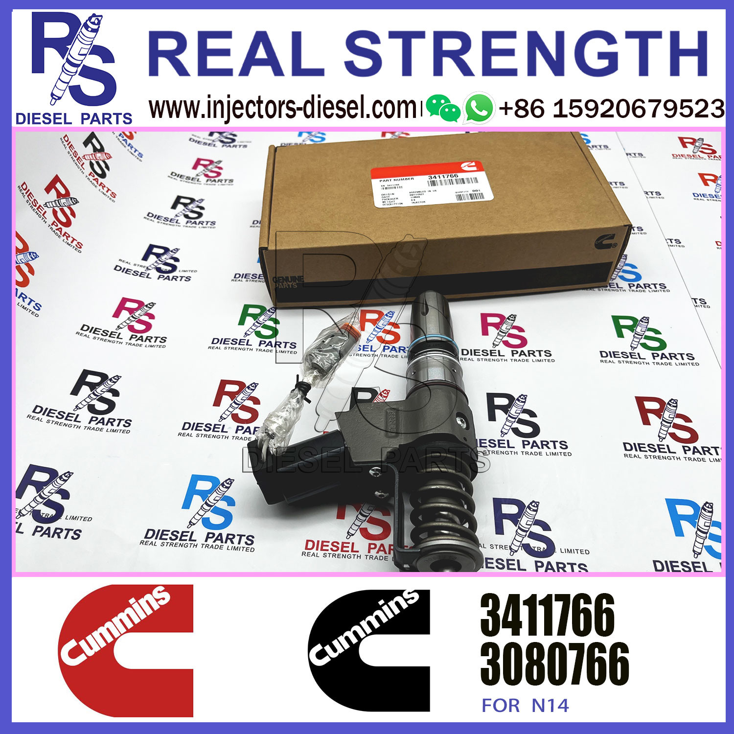 3411765 Diesel N14 Common Rail Fuel Injector 3411766 3652541 3411767 3652542