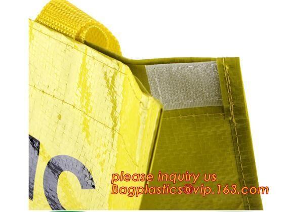 Premium eco wholesale custom print laminated gold metallic polypropylene woven tote bag,grocery Fabric Tote PP Woven Sho