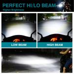 6 Light Built-in Drive Hi/Lo Beam Flash Motorcycle LED Headlight for Four Lines