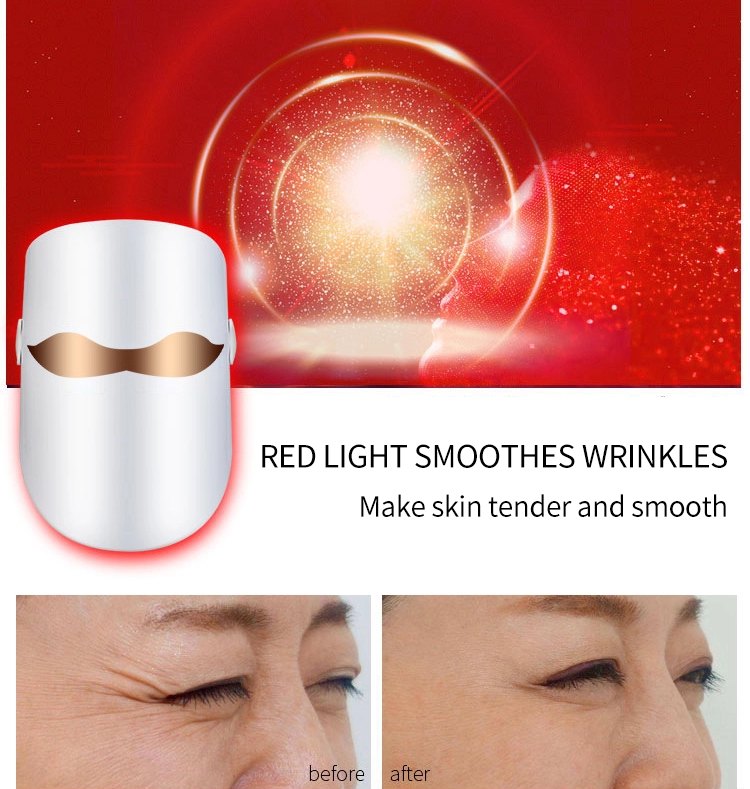 Anti Aging RED 620nm To 630nm 3 Color Facial Tightening LED Mask