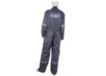 Grey Reflective Industrial Work Uniforms , Lapel Stain Resistant Coverall