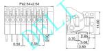Good Quality Spring Cage Clamp 2.54mm Terminal Block Brand With UL CE DL141R-XX